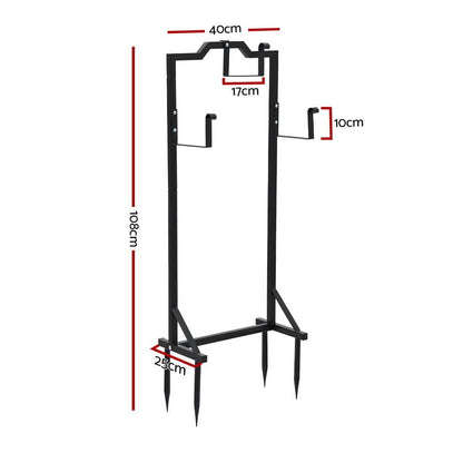 Green Fingers Home & Garden > Garden Tools > Garden Hoses Green Fingers Garden Hose Holder Metal Portable Freestanding Hose Stand 4 Spikes Black