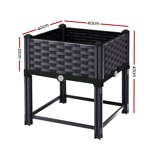 Green Fingers Home & Garden > Greenhouses > Greenhouses & Accessories Green Fingers Garden Bed 40x40x23cm PP Planter Box Raised Container Growing Herb