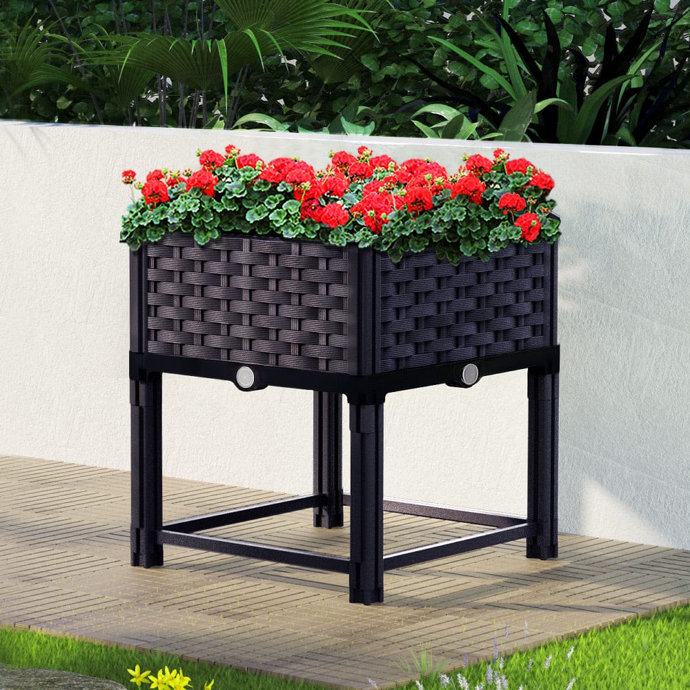 Green Fingers Home & Garden > Greenhouses > Greenhouses & Accessories Green Fingers Garden Bed 40x40x23cm PP Planter Box Raised Container Growing Herb