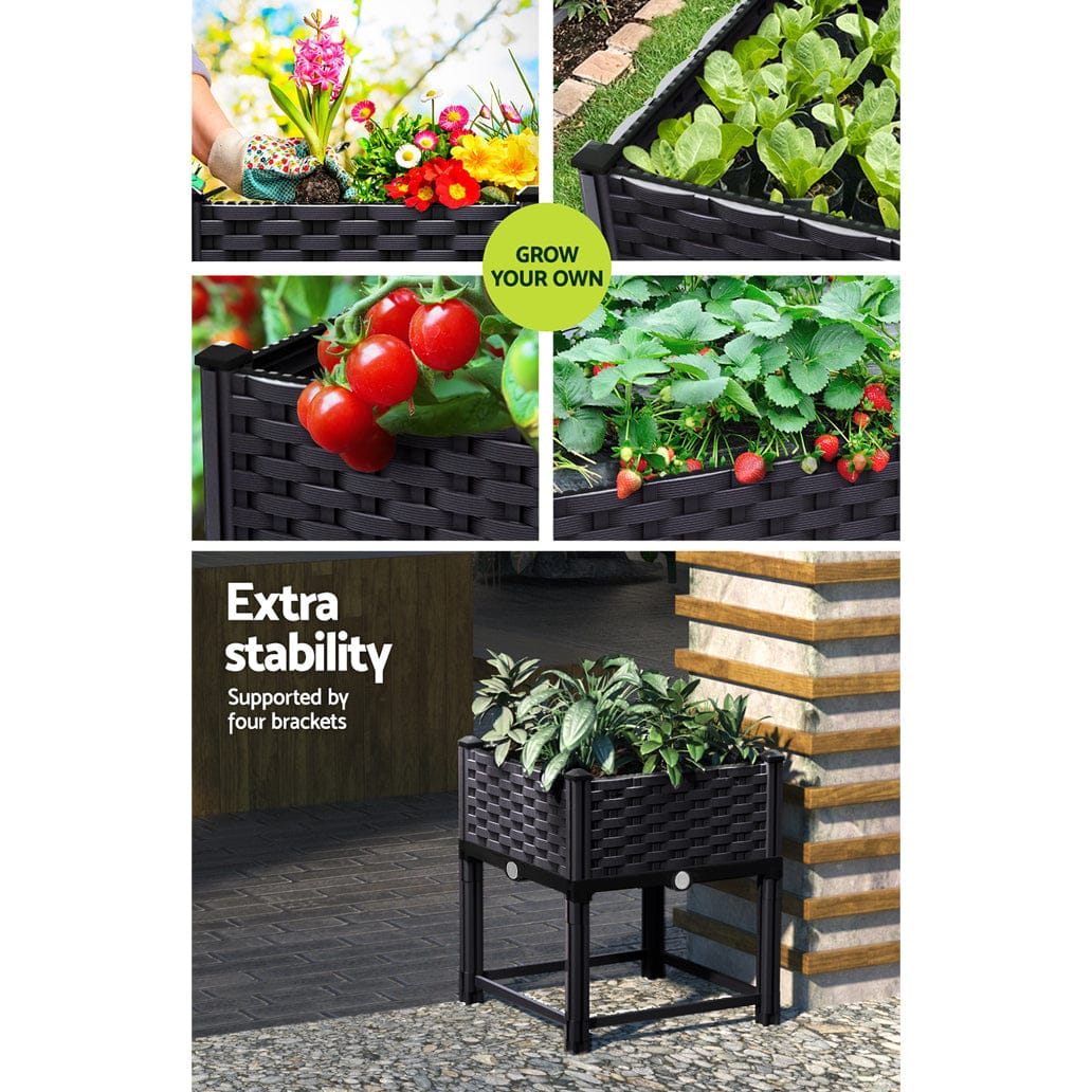 Green Fingers Home & Garden > Greenhouses > Greenhouses & Accessories Green Fingers Garden Bed 40x40x23cm PP Planter Box Raised Container Growing Herb