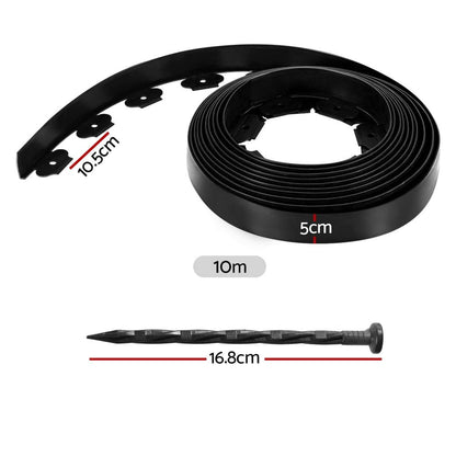 Green Fingers Home & Garden > Greenhouses > Greenhouses & Accessories Green Fingers Garden Edging 5CM x 10M Border Support Landscape Edge Black X2
