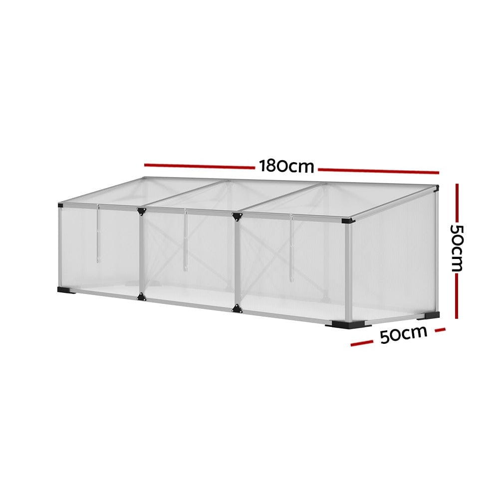 Green Fingers Home & Garden > Greenhouses > Greenhouses & Accessories Green Fingers Greenhouse 180x50x50CM Cold Frame Plant Grow Aluminium Polycarbonate Green House
