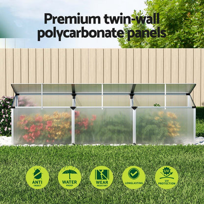 Green Fingers Home & Garden > Greenhouses > Greenhouses & Accessories Green Fingers Greenhouse 180x50x50CM Cold Frame Plant Grow Aluminium Polycarbonate Green House