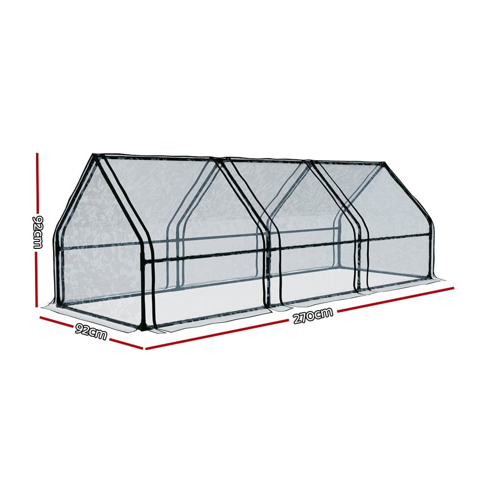Green Fingers Home & Garden > Greenhouses > Greenhouses & Accessories Green Fingers Greenhouse 2.7x0.9x0.9M Mini Green House Raised Garden Bed Planter Box