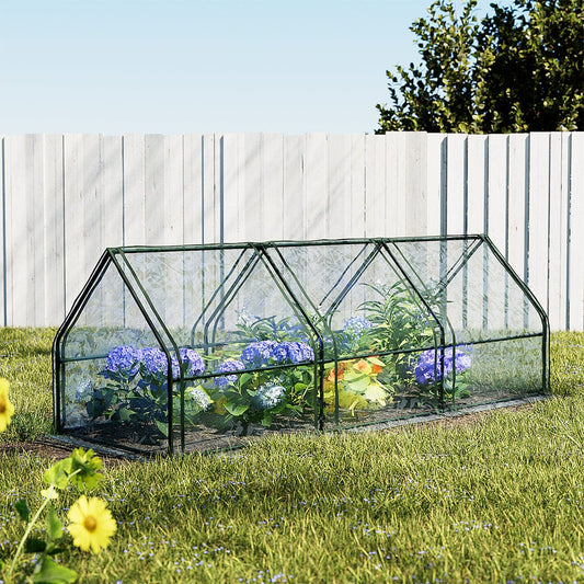 Green Fingers Home & Garden > Greenhouses > Greenhouses & Accessories Green Fingers Greenhouse 2.7x0.9x0.9M Mini Green House Raised Garden Bed Planter Box