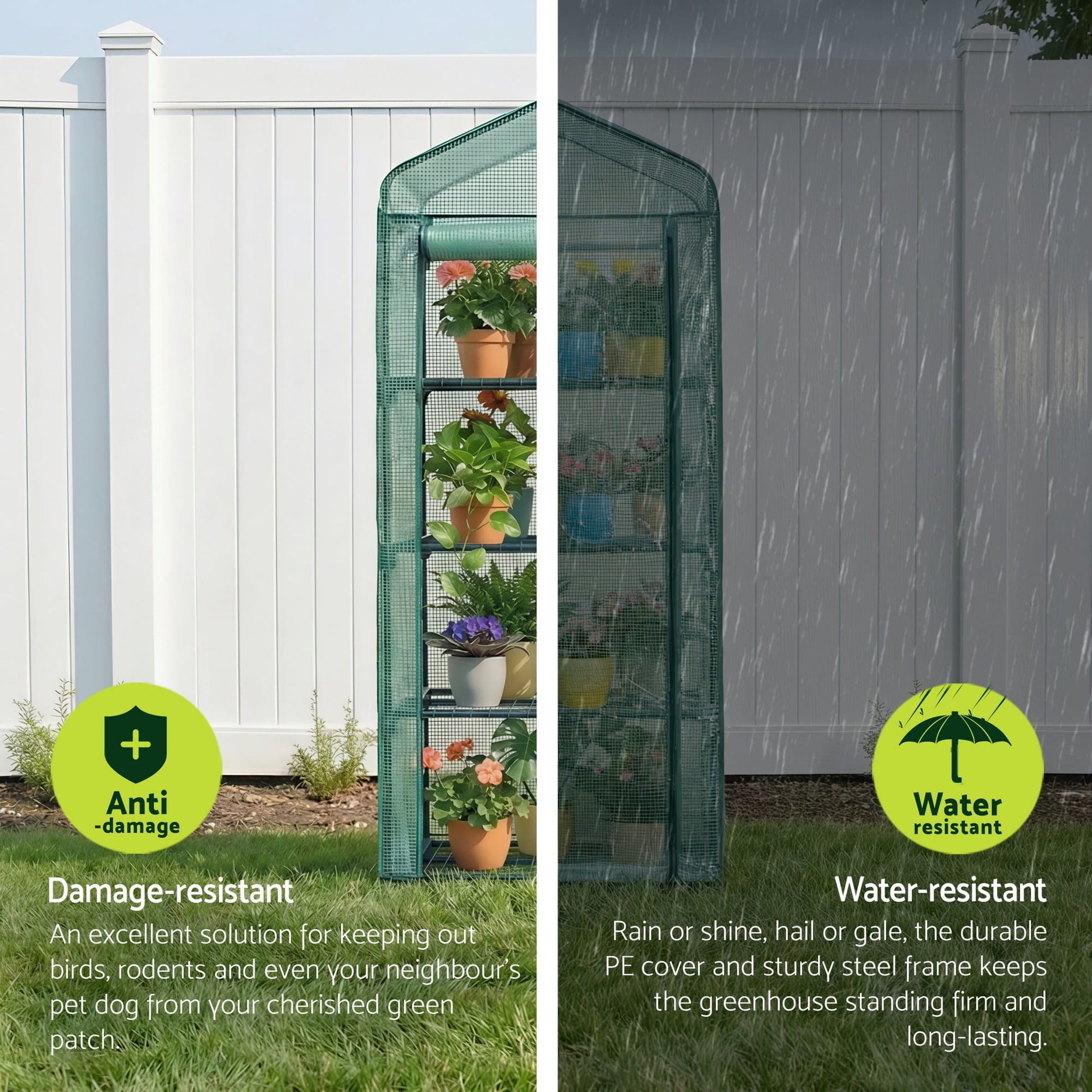 Green Fingers Home & Garden > Greenhouses > Greenhouses & Accessories Green Fingers Greenhouse 4 Tiers Mini Green House Garden Bed 1.6x0.7x0.5M
