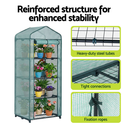 Green Fingers Home & Garden > Greenhouses > Greenhouses & Accessories Green Fingers Greenhouse 4 Tiers Mini Green House Garden Bed 1.6x0.7x0.5M