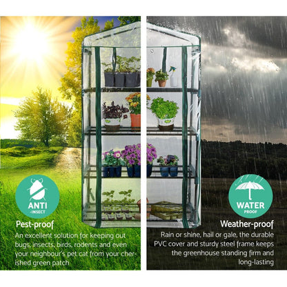 Green Fingers Home & Garden > Greenhouses > Greenhouses & Accessories Green Fingers Greenhouse 4 Tiers Mini Green House Garden Bed Planter Box 1.6x0.7x0.5M