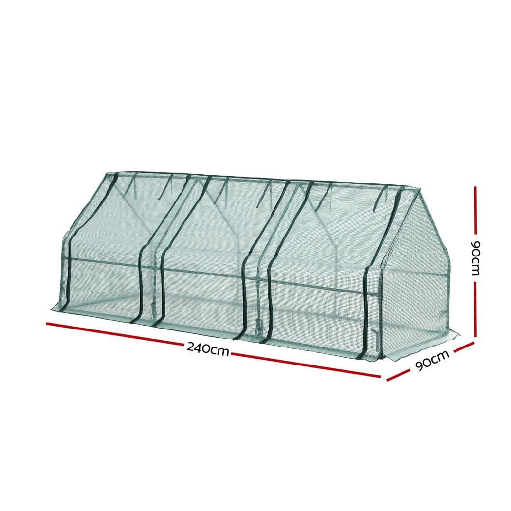 Green Fingers Home & Garden > Greenhouses > Greenhouses & Accessories Green Fingers Mini Greenhouse 240x90x90cm Steel Frame PE Cover Outdoor Shelter