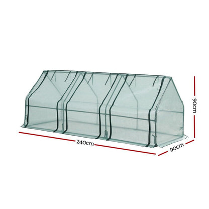Green Fingers Home & Garden > Greenhouses > Greenhouses & Accessories Green Fingers Mini Greenhouse 240x90x90cm Steel Frame PE Cover Outdoor Shelter