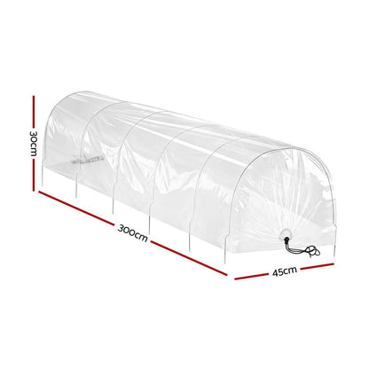 Green Fingers Home & Garden > Greenhouses > Greenhouses & Accessories Green Fingers Mini Greenhouse 300x45x30cm Tunnel Clear PVC Steel Frame Portable