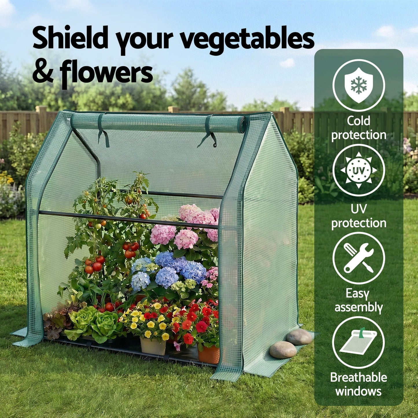 Green Fingers Home & Garden > Greenhouses > Greenhouses & Accessories Green Fingers Mini Greenhouse 91x46x84cm Steel Frame PE Cover Outdoor Shelter