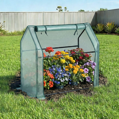 Green Fingers Home & Garden > Greenhouses > Greenhouses & Accessories Green Fingers Mini Greenhouse 91x46x84cm Steel Frame PE Cover Outdoor Shelter