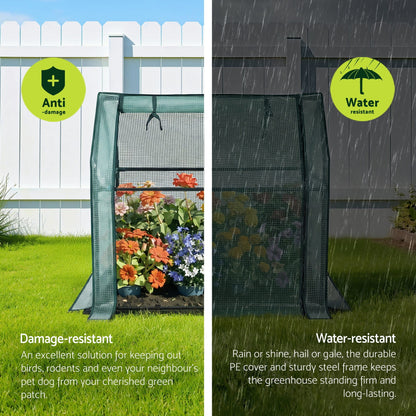 Green Fingers Home & Garden > Greenhouses > Greenhouses & Accessories Green Fingers Mini Greenhouse 91x46x84cm Steel Frame PE Cover Outdoor Shelter