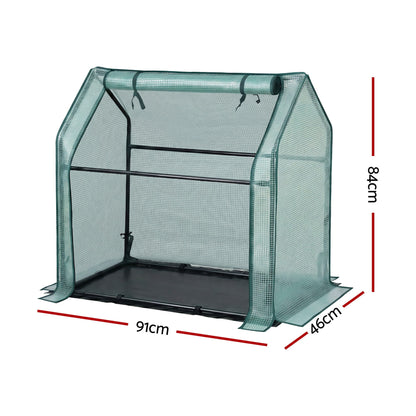 Green Fingers Home & Garden > Greenhouses > Greenhouses & Accessories Green Fingers Mini Greenhouse 91x46x84cm Steel Frame PE Cover Outdoor Shelter