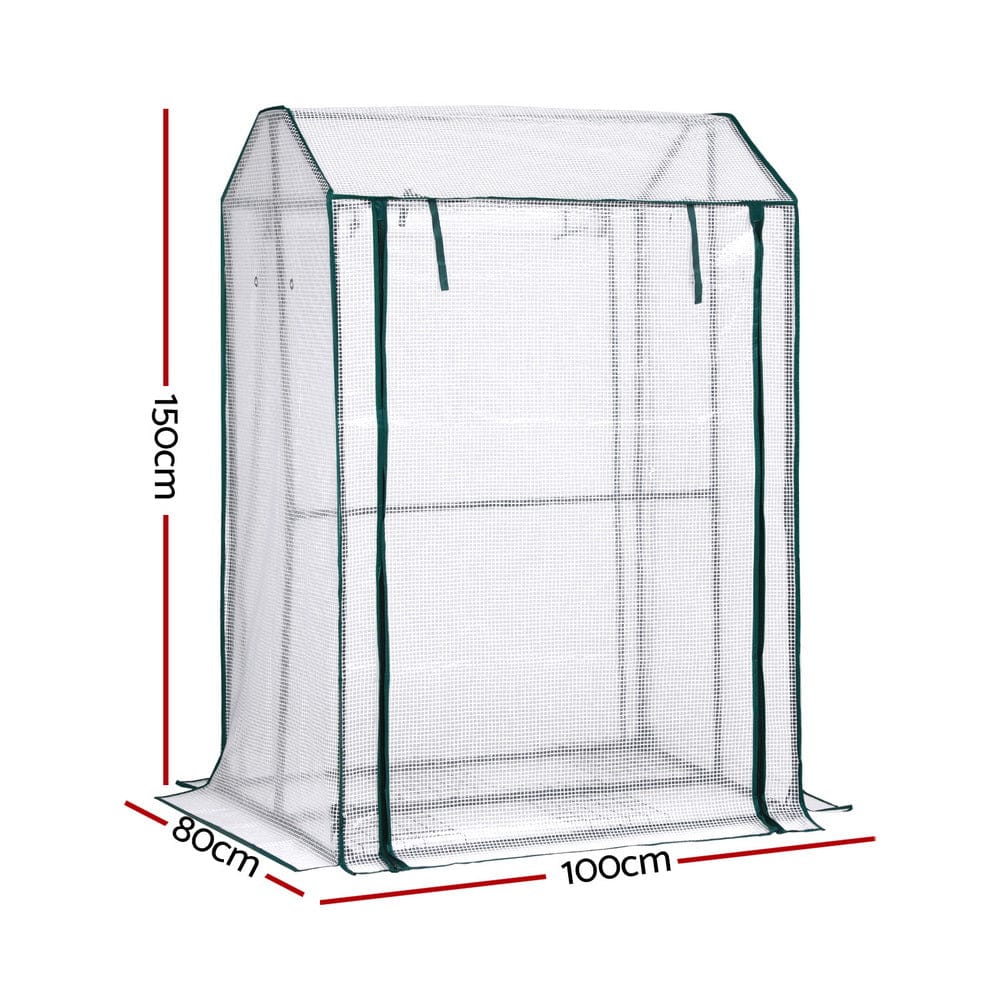 Green Fingers Home & Garden > Greenhouses > Greenhouses & Accessories Green Fingers Mini Greenhouse PE Cover Green House Roll-Up Zippered Door 1.0x0.8x1.5M