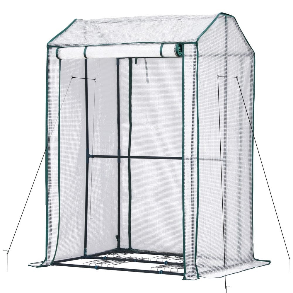 Green Fingers Home & Garden > Greenhouses > Greenhouses & Accessories Green Fingers Mini Greenhouse PE Cover Green House Roll-Up Zippered Door 1.0x0.8x1.5M