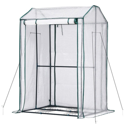 Green Fingers Home & Garden > Greenhouses > Greenhouses & Accessories Green Fingers Mini Greenhouse PE Cover Green House Roll-Up Zippered Door 1.0x0.8x1.5M