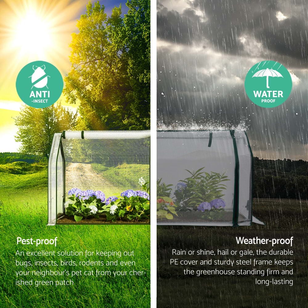 Green Fingers Home & Garden > Greenhouses > Greenhouses & Accessories Green Fingers Mini Greenhouse PE Cover Green House Roll-Up Zippered Door 1.2x0.5x0.6M