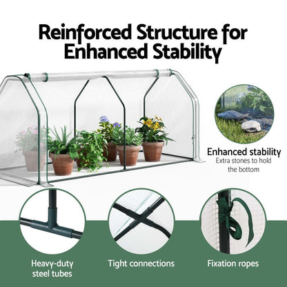 Green Fingers Home & Garden > Greenhouses > Greenhouses & Accessories Green Fingers Mini Greenhouse PE Cover Green House Roll-Up Zippered Door 1.2x0.5x0.6M
