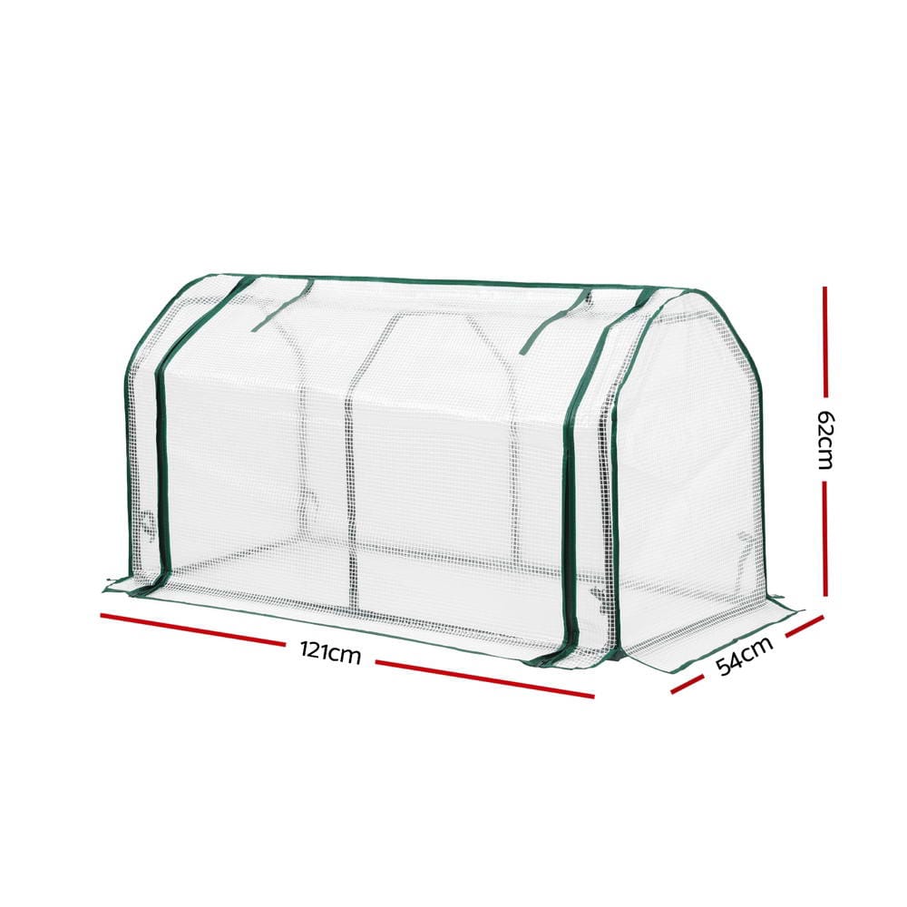 Green Fingers Home & Garden > Greenhouses > Greenhouses & Accessories Green Fingers Mini Greenhouse PE Cover Green House Roll-Up Zippered Door 1.2x0.5x0.6M