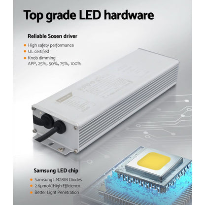 Green Fingers Home & Garden > Greenhouses > Greenhouses & Accessories Greenfingers Max 220W Grow Light LED Full Spectrum Indoor Plant All Stage Growth
