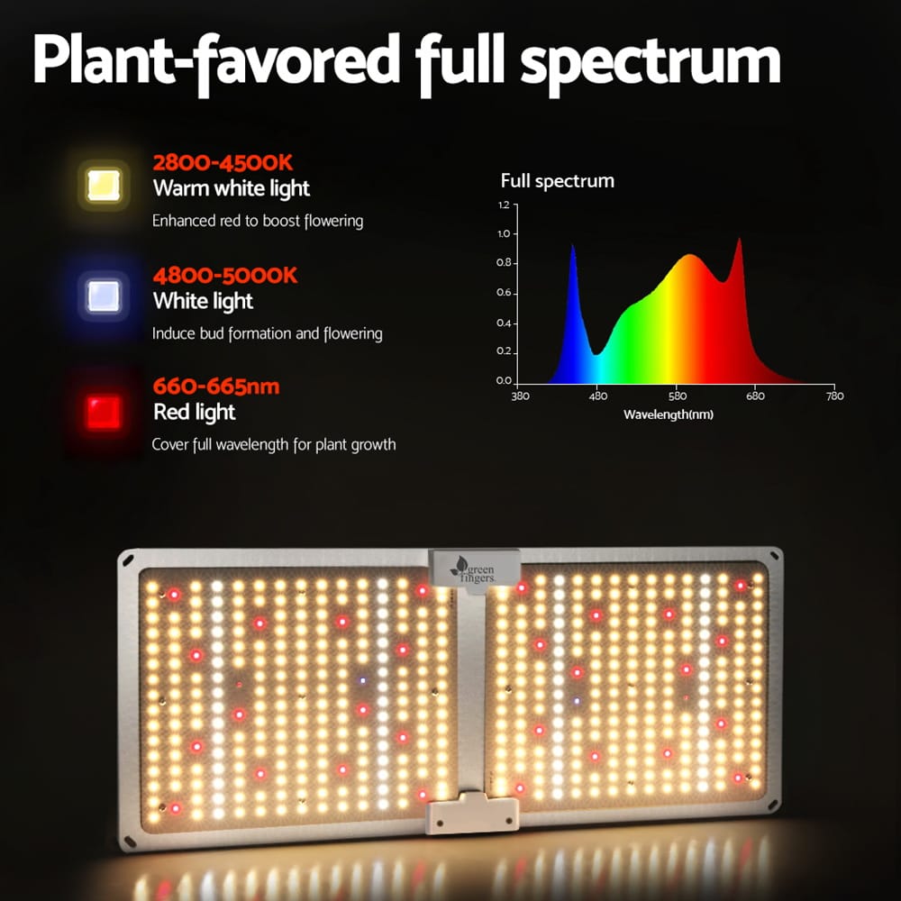 Green Fingers Home & Garden > Greenhouses > Greenhouses & Accessories Greenfingers Max 220W Grow Light LED Full Spectrum Indoor Plant All Stage Growth