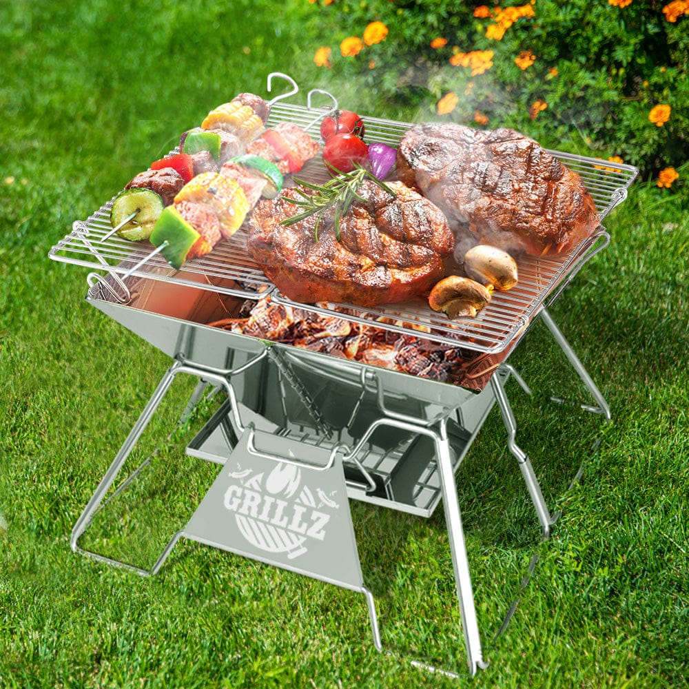 Grillz Home & Garden > BBQ > BBQ Tools Grillz Fire Pit BBQ Grill with Carry Bag Portable