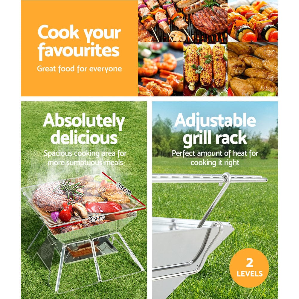 Grillz Home & Garden > BBQ > BBQ Tools Grillz Fire Pit BBQ Grill with Carry Bag Portable