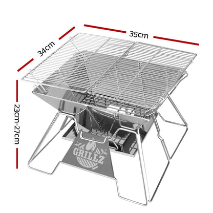 Grillz Home & Garden > BBQ > BBQ Tools Grillz Fire Pit BBQ Grill with Carry Bag Portable