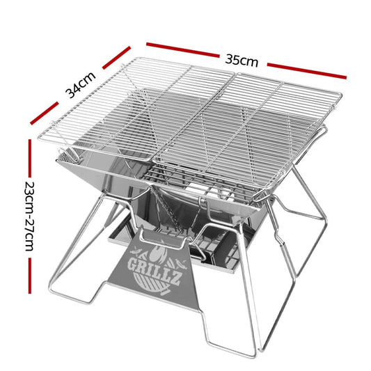 Grillz Home & Garden > BBQ > BBQ Tools Grillz Fire Pit BBQ Grill with Carry Bag Portable