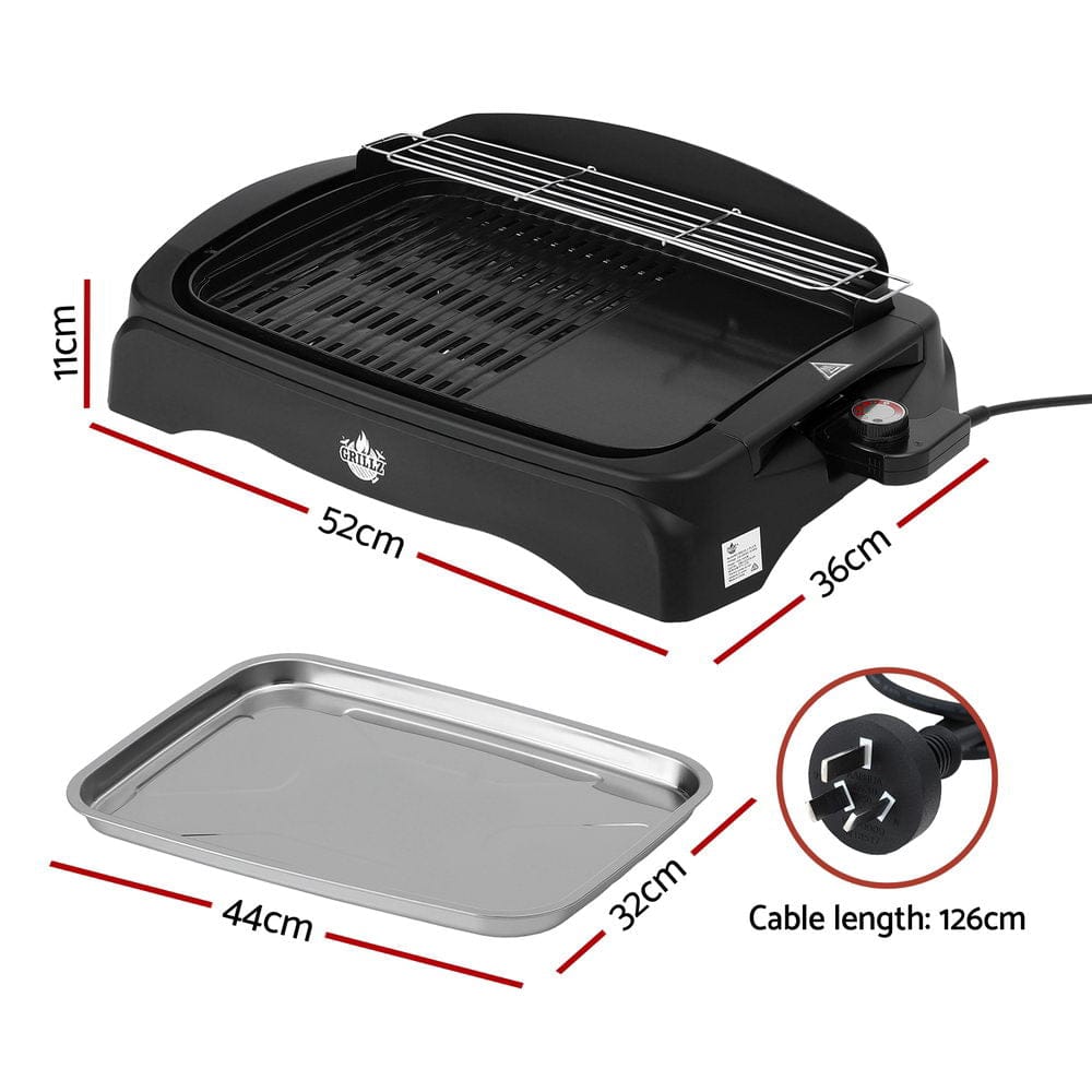 Grillz Home & Garden > BBQ > BBQs & Accessories Grillz 1950W Electric BBQ Grill Non-stick Plate for Indoor Outdoor
