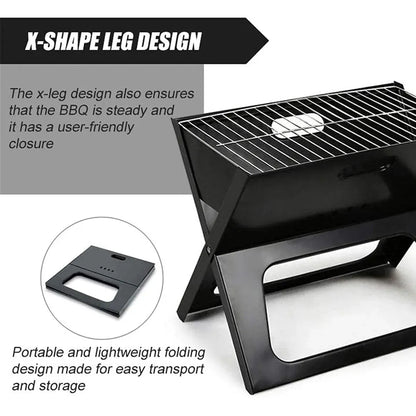 Grillz Home & Garden > BBQ > BBQs & Accessories Grillz BBQ Grill Charcoal Smoker Outdoor Portable Camping Folding Steel Barbecue