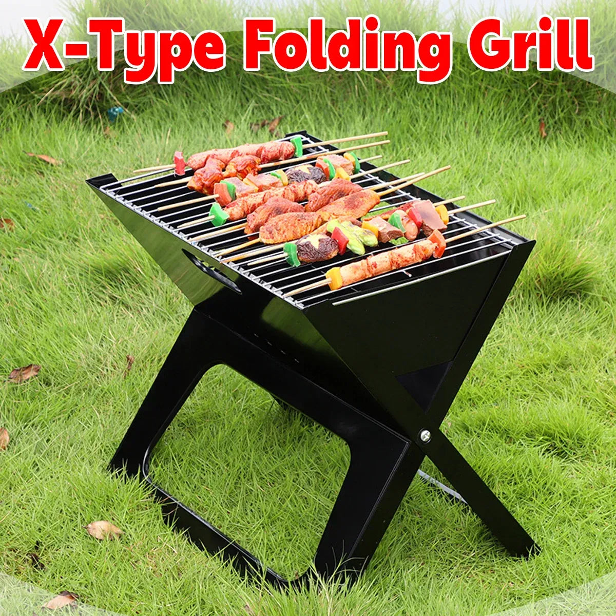 Grillz Home & Garden > BBQ > BBQs & Accessories Grillz BBQ Grill Charcoal Smoker Outdoor Portable Camping Folding Steel Barbecue