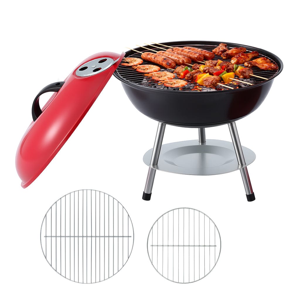 Grillz Home & Garden > BBQ > BBQs & Accessories Grillz Charcoal BBQ Grill Portable with Lid for Camping Outdoor