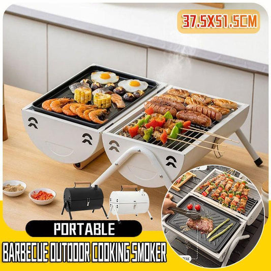 Grillz Home & Garden > BBQ > BBQs & Accessories Grillz Charcoal BBQ Portable Grill Camping Barbecue Outdoor Cooking Smoker - Black
