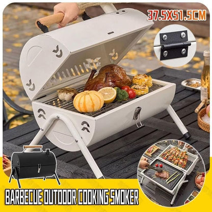 Grillz Home & Garden > BBQ > BBQs & Accessories Grillz Charcoal BBQ Portable Grill Camping Barbecue Outdoor Cooking Smoker - Black