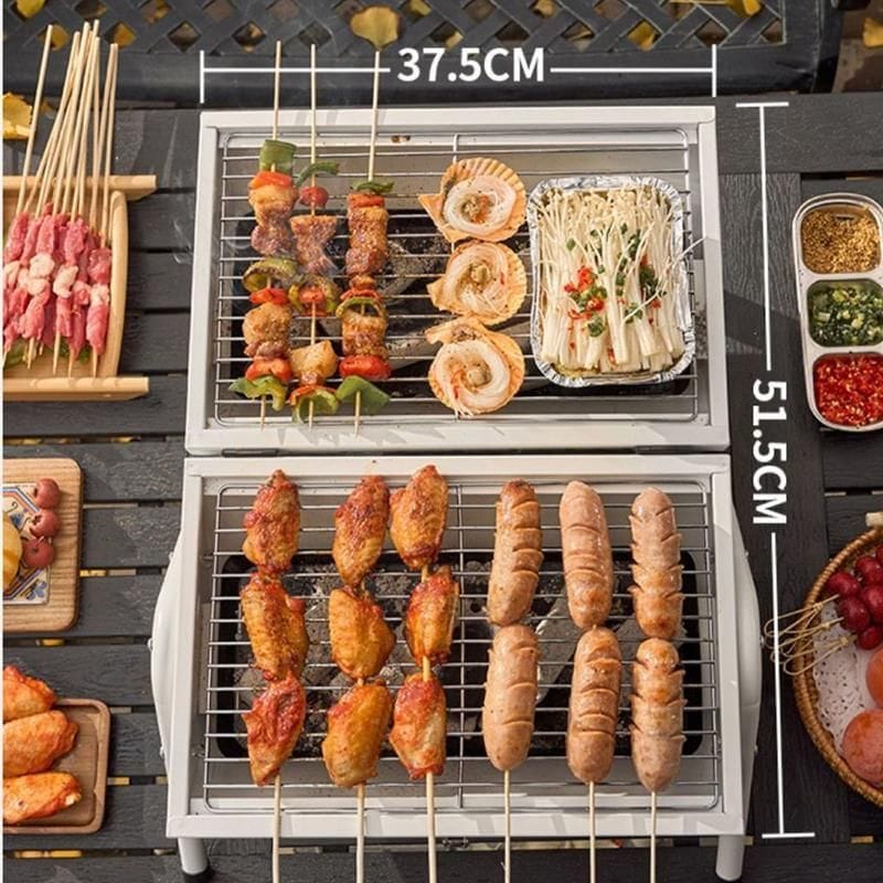 Grillz Home & Garden > BBQ > BBQs & Accessories Grillz Charcoal BBQ Portable Grill Camping Barbecue Outdoor Cooking Smoker - Black