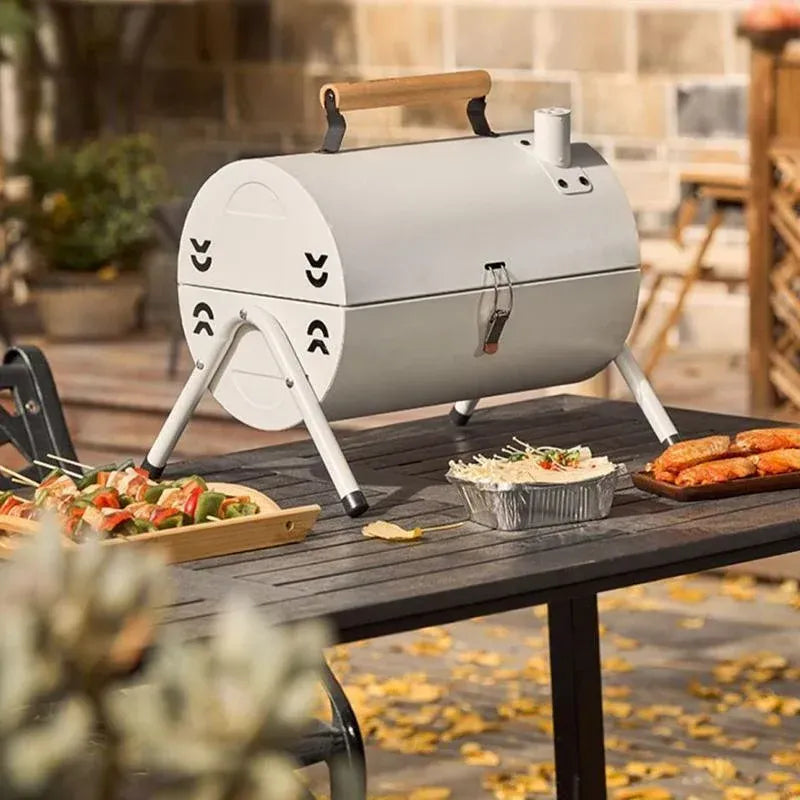 Grillz Home & Garden > BBQ > BBQs & Accessories Grillz Charcoal BBQ Portable Grill Camping Barbecue Outdoor Cooking Smoker - Black
