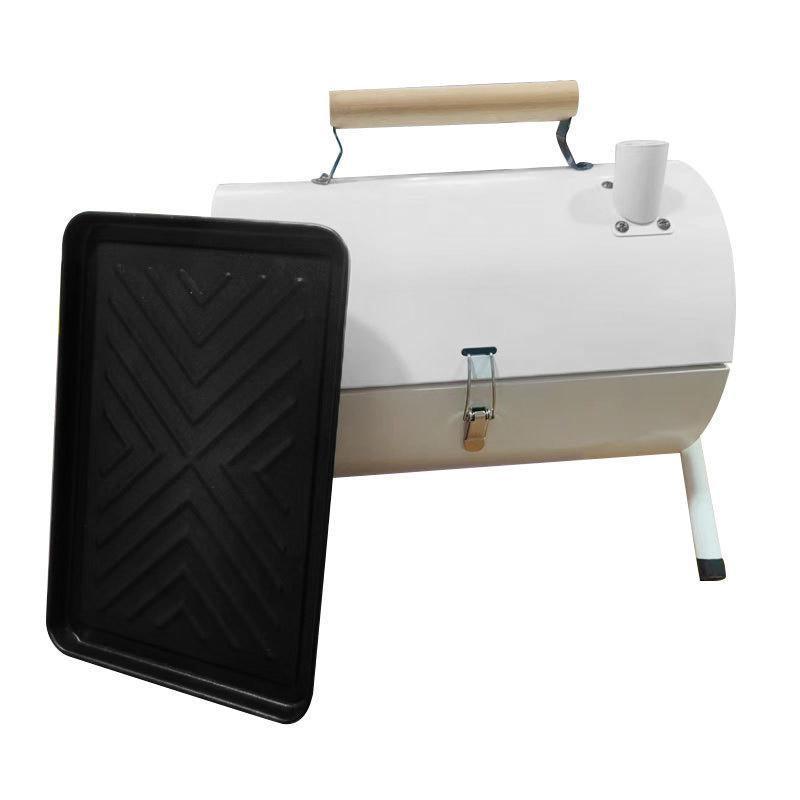 Grillz Home & Garden > BBQ > BBQs & Accessories Grillz Charcoal BBQ Portable Grill Camping Barbecue Outdoor Cooking Smoker - White