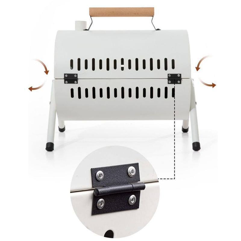 Grillz Home & Garden > BBQ > BBQs & Accessories Grillz Charcoal BBQ Portable Grill Camping Barbecue Outdoor Cooking Smoker - White