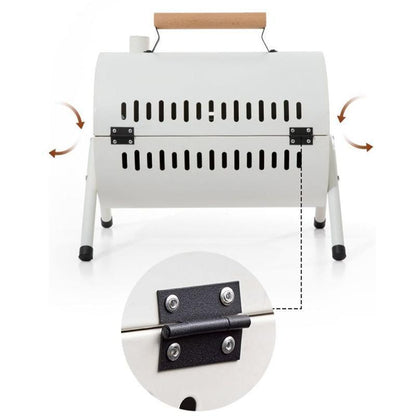 Grillz Home & Garden > BBQ > BBQs & Accessories Grillz Charcoal BBQ Portable Grill Camping Barbecue Outdoor Cooking Smoker - White