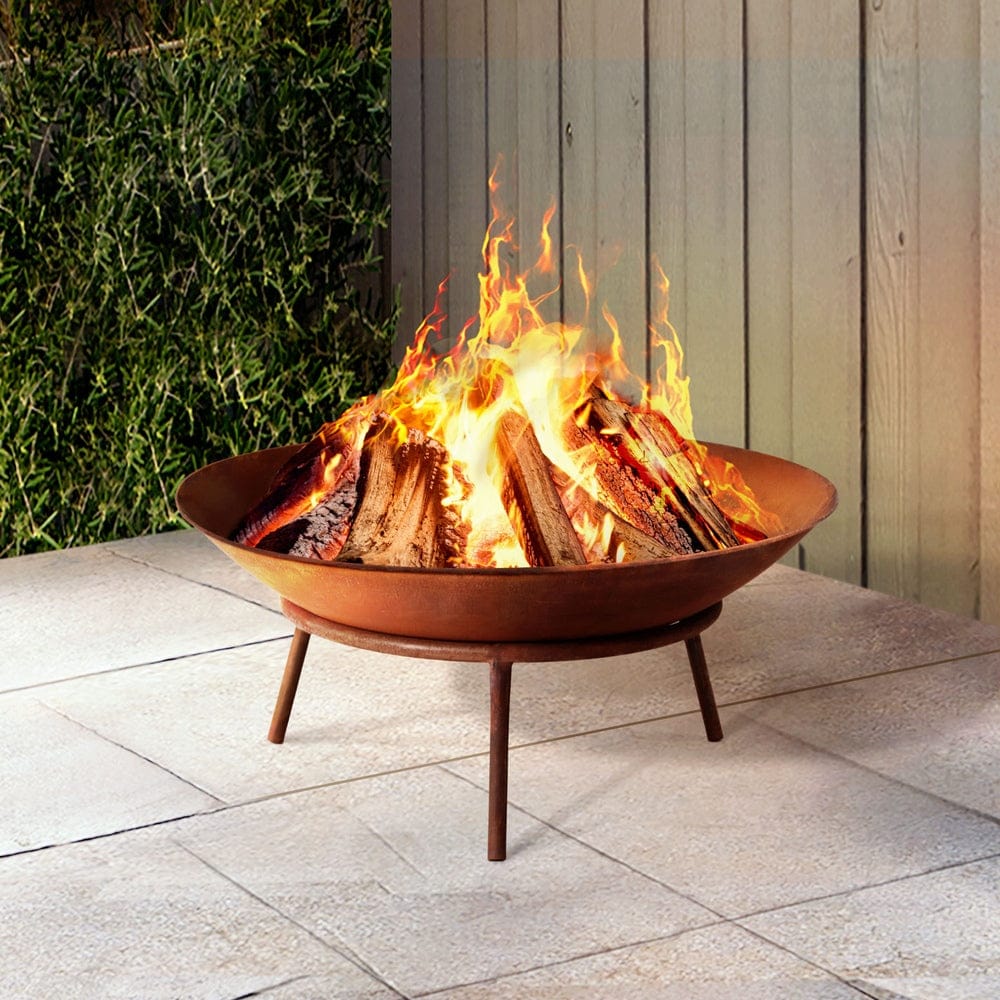 Grillz Home & Garden > Firepits > Fire Pits Grillz 56cm Fire Pit Iron Rustic Bowl Outdoor