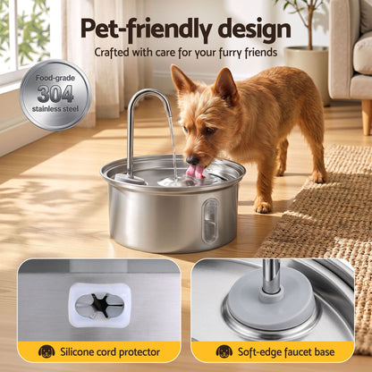 i.Pet Pet Care > Cat Supplies > Cat Bowls, Feeders & Waterers i.Pet 3.2L Cat Water Fountain Pet Feeder Dog Drinking Dispenser 304 Stainless Steel