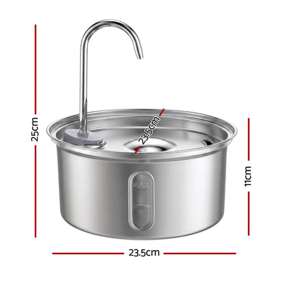 i.Pet Pet Care > Cat Supplies > Cat Bowls, Feeders & Waterers i.Pet 3.2L Cat Water Fountain Pet Feeder Dog Drinking Dispenser 304 Stainless Steel