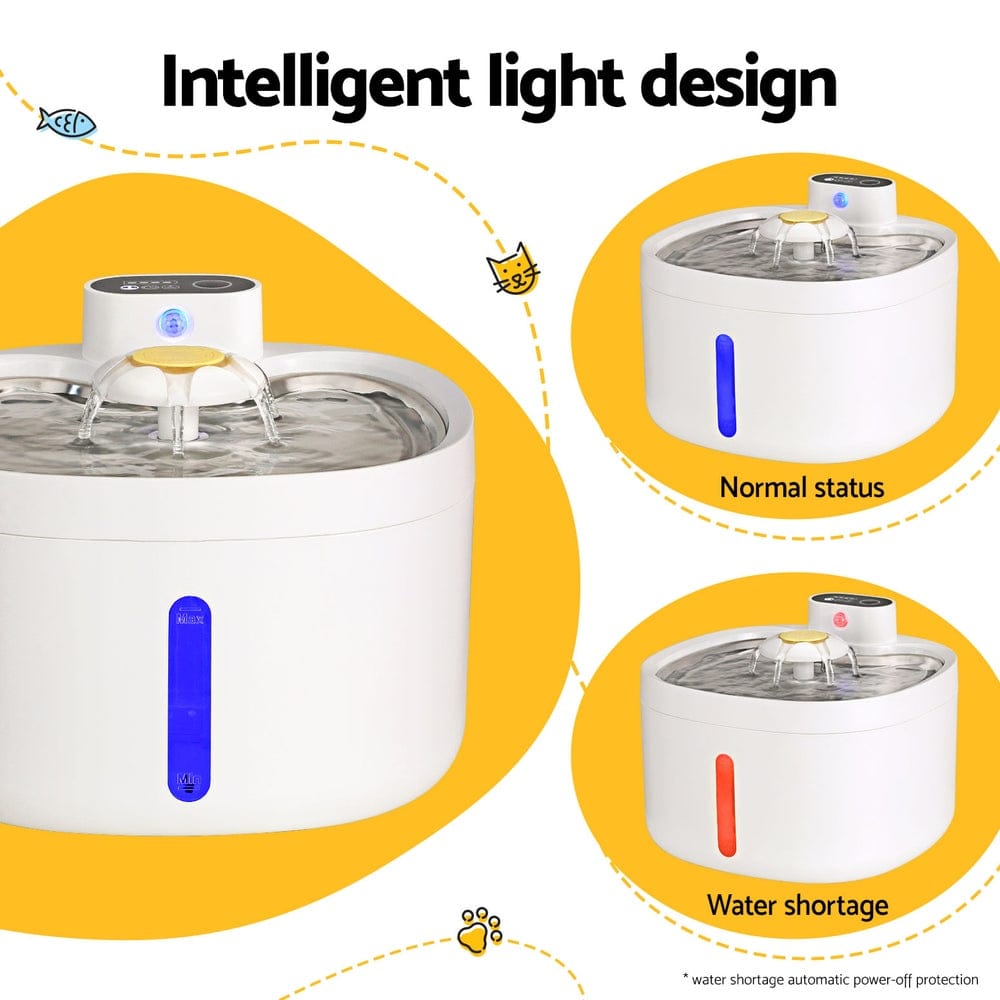 i.Pet Pet Care > Cat Supplies > Cat Bowls, Feeders & Waterers i.Pet Pet Water Fountain Feeder Dispenser Filter Dog Cat Drinking Automatic 2.6L