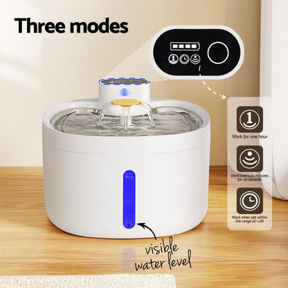 i.Pet Pet Care > Cat Supplies > Cat Bowls, Feeders & Waterers i.Pet Pet Water Fountain Feeder Dispenser Filter Dog Cat Drinking Automatic 2.6L