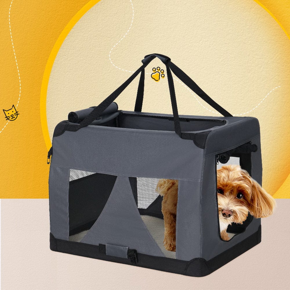 i.Pet Pet Care > Cat Supplies > Cat Carriers & Crates i.Pet Pet Carrier Soft Crate Dog Cat Travel 60x42CM Portable Foldable Car M
