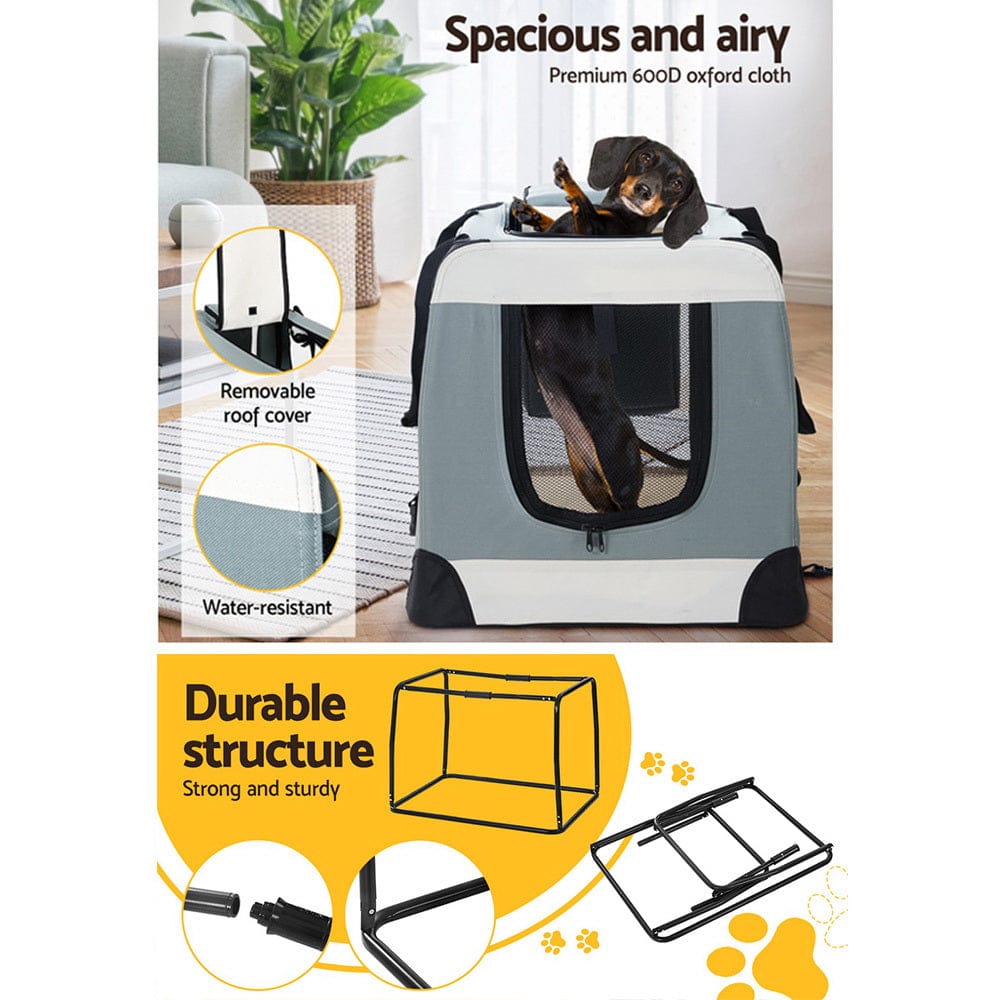 i.Pet Pet Care > Cat Supplies > Cat Carriers & Crates i.Pet Pet Carrier Soft Crate Dog Cat Travel 70x52CM Portable Foldable Car Large
