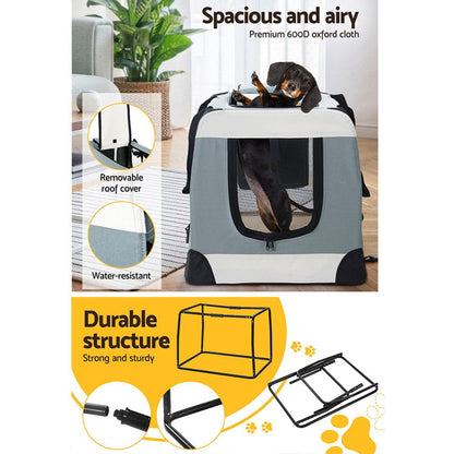 i.Pet Pet Care > Cat Supplies > Cat Carriers & Crates i.Pet Pet Carrier Soft Crate Dog Cat Travel 70x52CM Portable Foldable Car Large